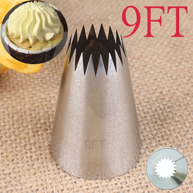 #9FT Cake Decorating Tips Large Icing Piping Nozzle Stainless Steel Pastry Nozzles Cake Decorating Tools Cookies Baking Tools