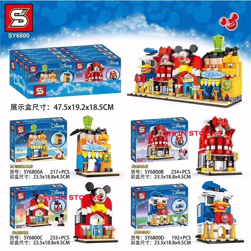 

In Stocks SY6800 Minnie Mickey Game House Street View Building Blocks Mini Bricks Castle 16008 Compatible Steamboat Willie 21317