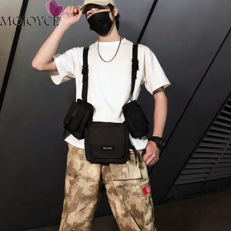 

Hip Hop Detachable Waist Belt Packs Unisex Nylon Multi-pockets Chest Bags