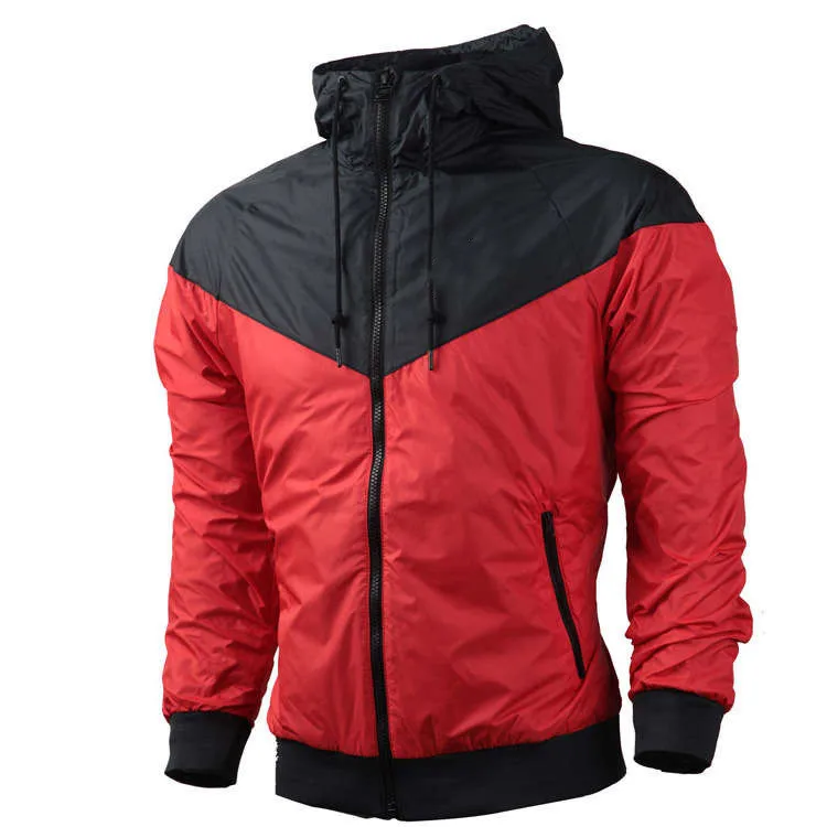 Осенняя тонкая спортивная одежда windrunner для мужчин и женщин высокого качества из водонепроницаемой ткани мужская спортивная куртка модная толстовка на молнии размера плюс 3XL