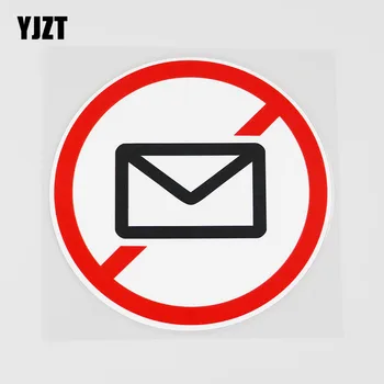 

YJZT 11.6CMX11.6CM Prohibition Sign PVC Decal Graphical Car Sticker Send Emails 11B-0110
