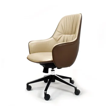 

Swivel Chair with Armrest in Eco Leather Upholstery / Sturdy Design 12.5kg with Aluminum Feet