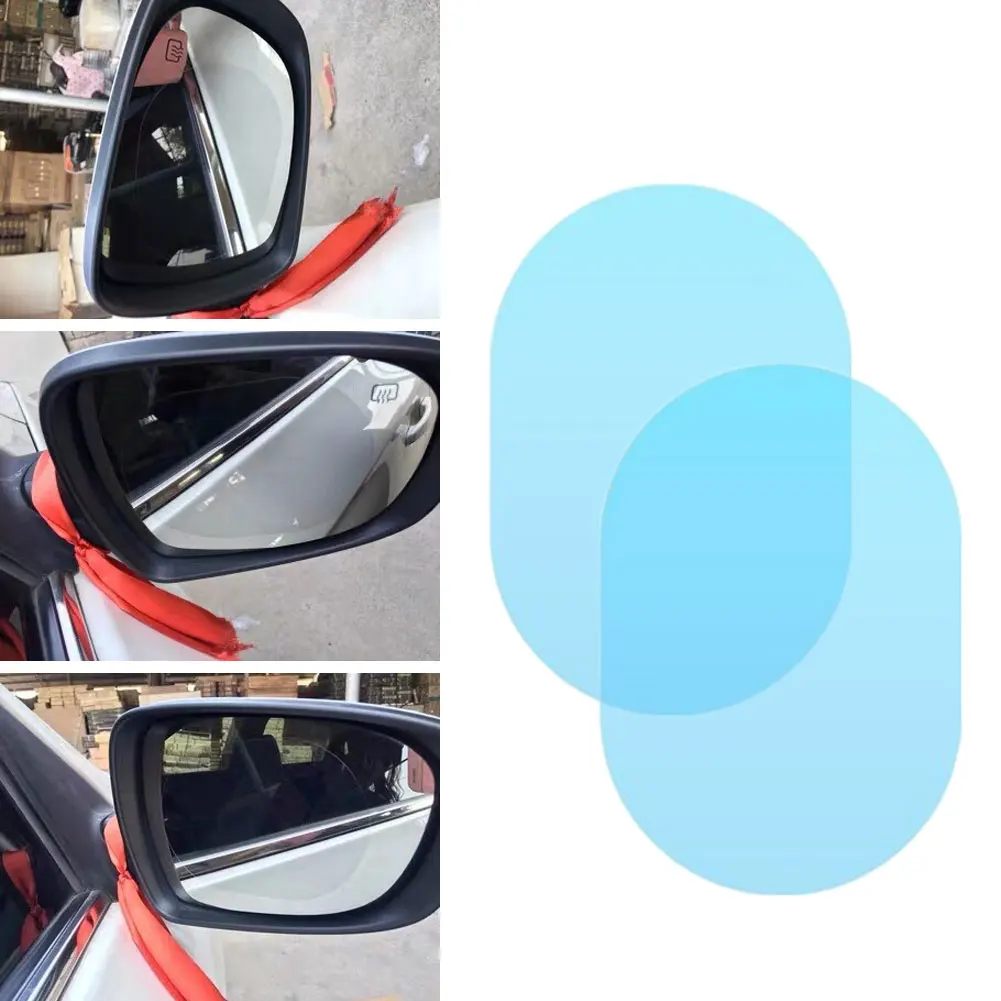 Car Anti Fog Film 4PCS PET+Nano Coating Car Rearview Mirror Side Window Glass Anti-Fog Film