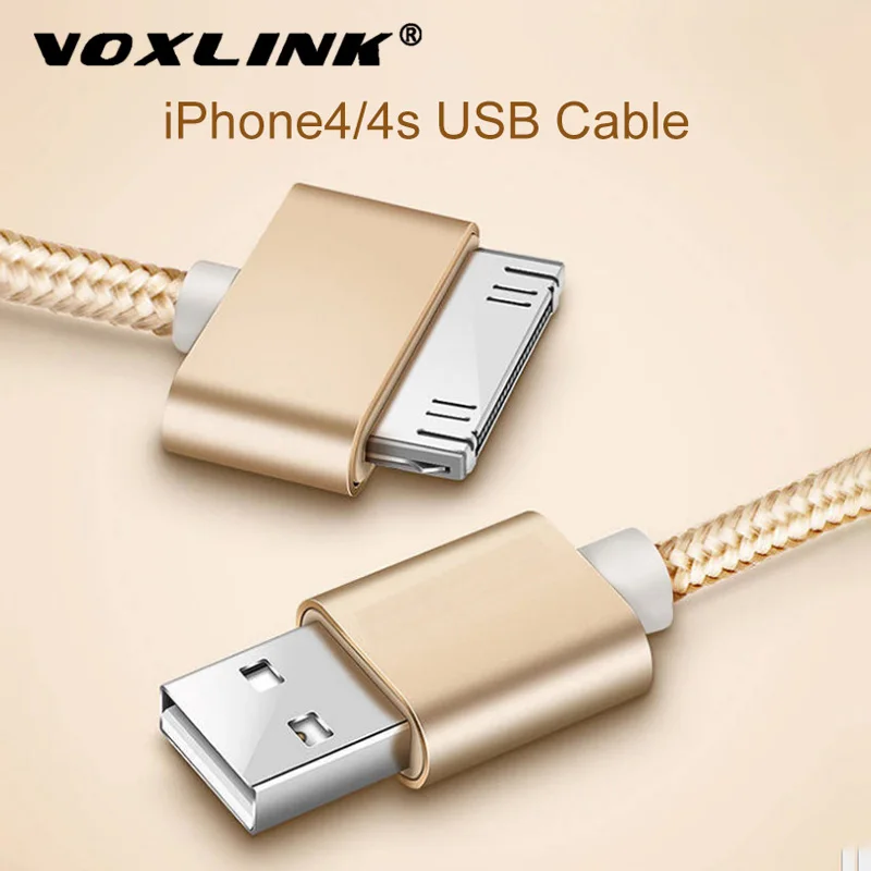 USB кабель VOXLINK в нейлоновой оплетке для быстрой зарядки iPad 1 30 pin металлический