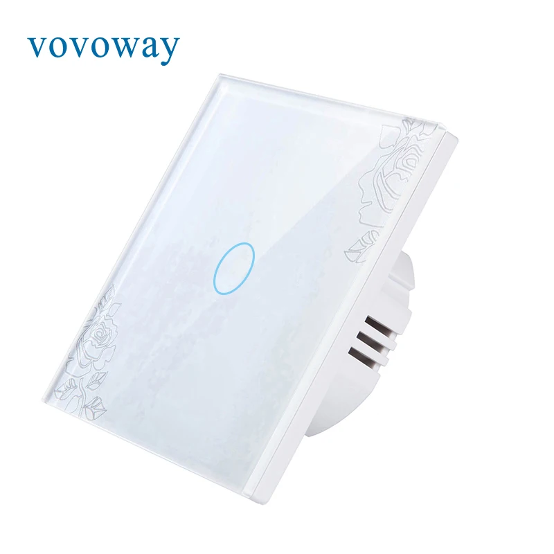 Vovoway ЕС стеклянная панель сенсорный выключатель, выключатель света, прерыватель, домашняя настенная палка, 1 банда AC110V 220V