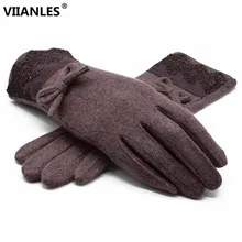 VIIANLES/кружевные кашемировые перчатки, женские модные теплые зимние теплые перчатки, лыжные ветрозащитные защита для рук, удобные перчатки