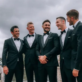 

2020 Autumn New Tailored Dark Green Men Wedding Suits Shawl Lapel Two Pieces One Button Custom Made Groom Tuxedos(Jakcet+Pant)