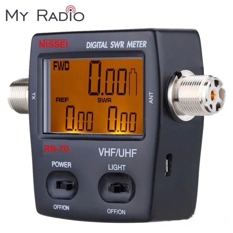 NISSEI RS-70 цифровой КСВ/Измеритель Мощности HF 1,6-60 МГц SO239 разъем для двустороннего радио КСВ тестер мощности