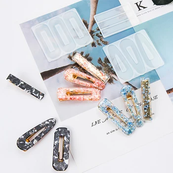 

18pcs/set Barrette Hairpin Silicone Mold Set Making Hair Stick Mould Jewelry Pendant Resin Craft bobby pin