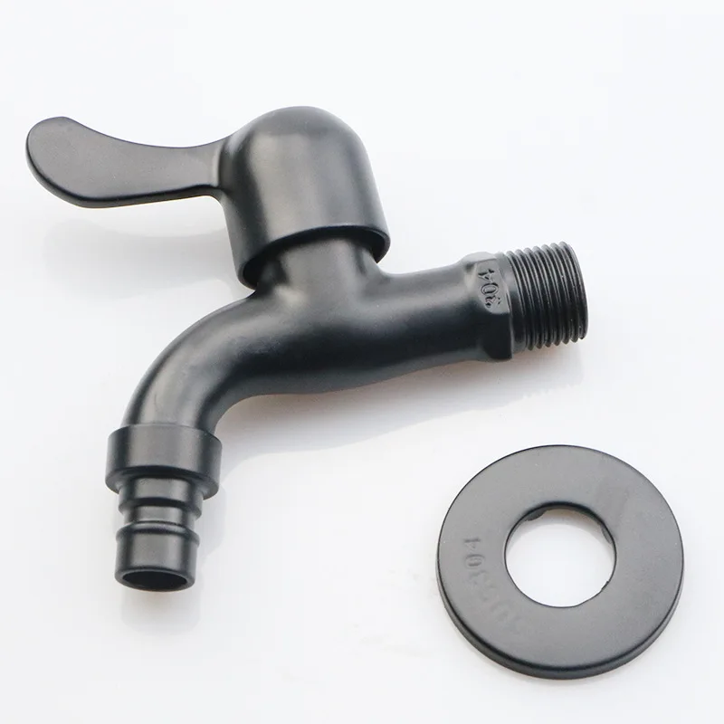 Washing machine tap 304 Stainless Steel Mate Black Color Finished Washing Machine Outdoor Garden Ffaucet Tap Water Bibcock - Цвет: Washing machine tap