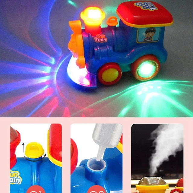 Go Steam Train Locomotive for Kids - Classic Battery Operated Toy Engine Car with Smoke, Lights and Sound (Realistic Water Vapor 2