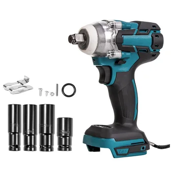 

Impact Wrench Electric Brushless Rechargeable 18V-68V 1/2 Socket Wrench Cordless Without Battery For Makita 18v Battery