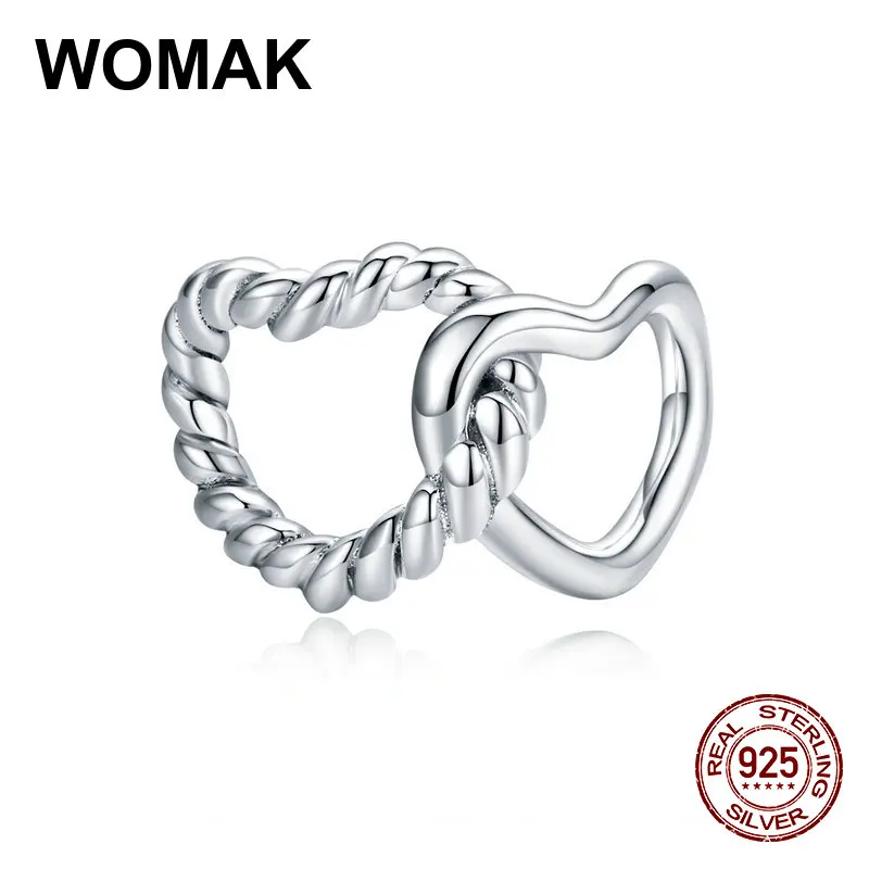 Женский браслет womak из 100% стерлингового серебра 925 пробы с очаровательными