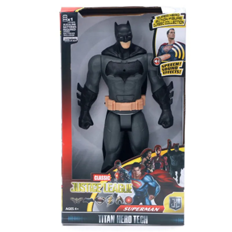 Marvel 30 см звук и светильник фигурка подарок Мстители Железный человек Халк Капитан Америка Тор танос Бэтмен подарок для мальчика