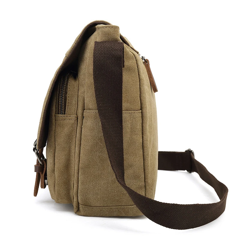 IBLUELOVER Sacoche Homme Sac Bandoulière en Toile Vintage Sac d'épaule Sac Pochette Loisirs Vacances Sacoche Besace Messenger Portable Multifonctionnel Sac Voyage Randonnée Sport Travail Scolaire