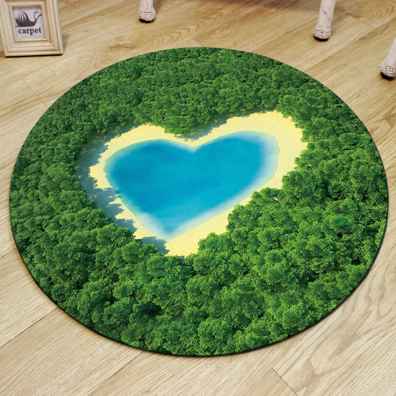 3D современный круглый ковер для гостиной, спальни, коврик с принтом, детский игровой нескользящий коврик для лазания, кофейный столик, декоративный коврик для дома