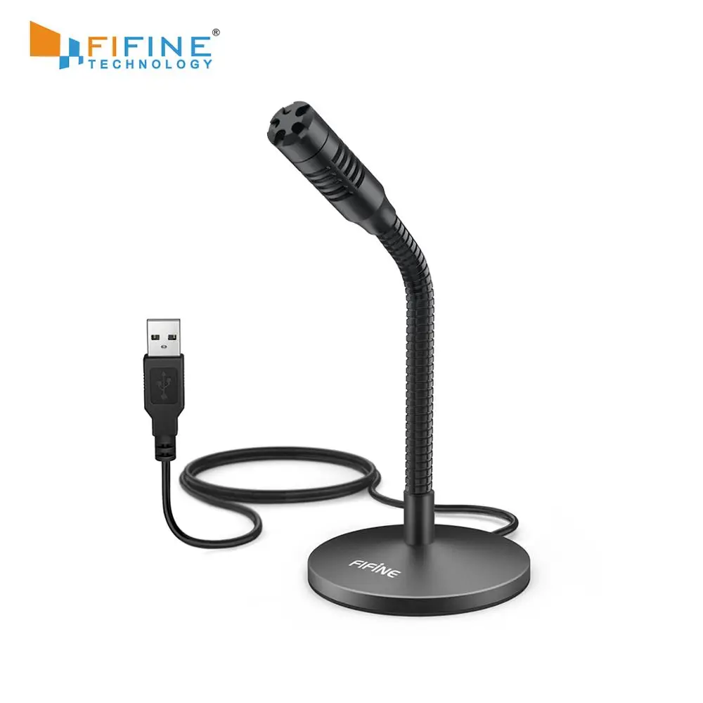 Мини микрофон FIFINE USB для записи настольный Plug & Play компьютера ноутбука ПК отлично