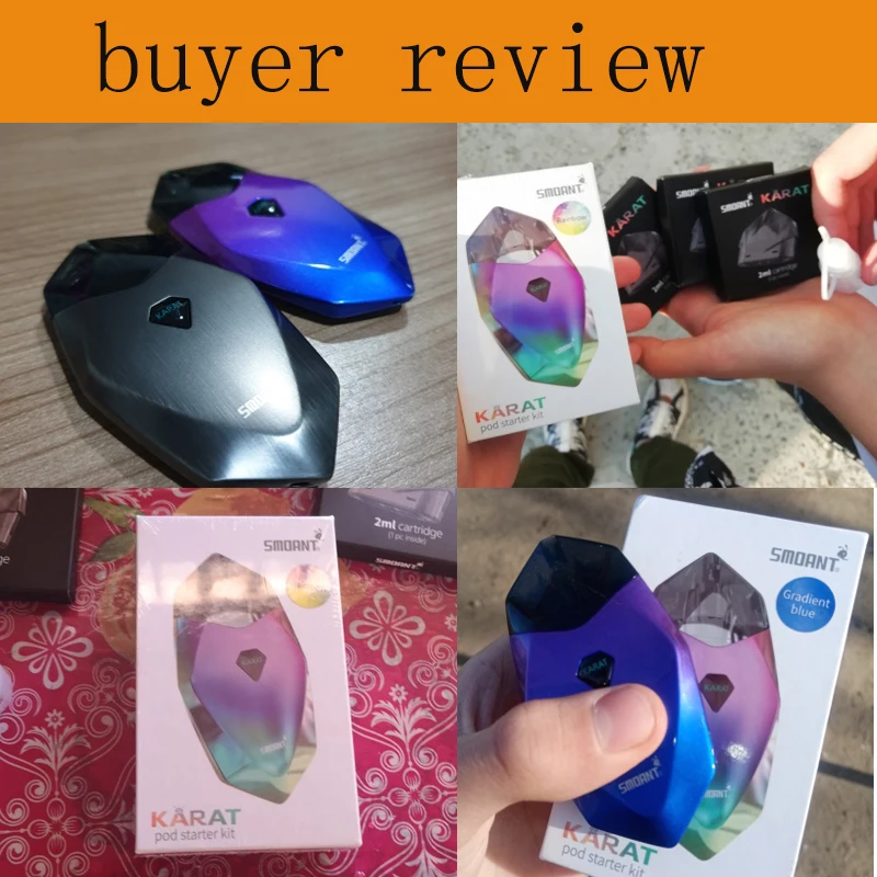Новейший набор Smoant Karat 370mAh Pod Vape Starter Kit с 2 мл Quarzt coil cartridge vs S8 minifit suorin drop pod