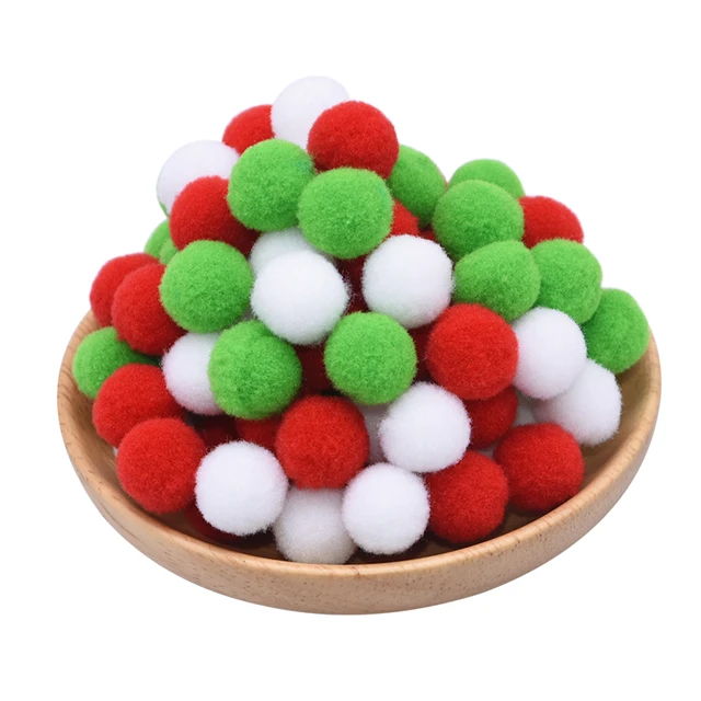 100pcs 15/20/25mm Fluffy Soft Pompom Ball DIY Handmade Kid Toy Doll Garment Sewing Material Color Pom Poms Decor Supplies Crafts c03