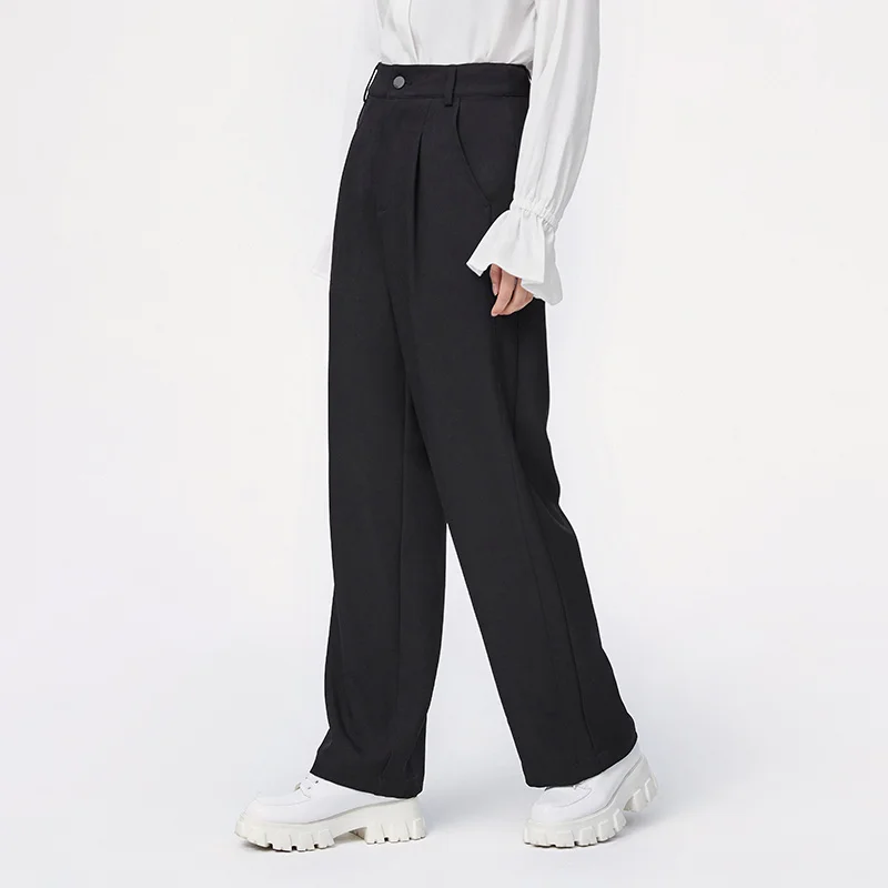 SEMIR Casual Pants Women Spring 2021 New Loose Wide-Leg Pants Slim Drape Mopping Pants Suit Trend