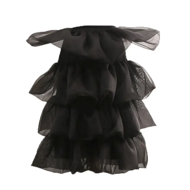 

Women Lolita Cosplay Hip Bustle Petticoat Slip Skirt Tiered Ruffles Underskirt AXYD