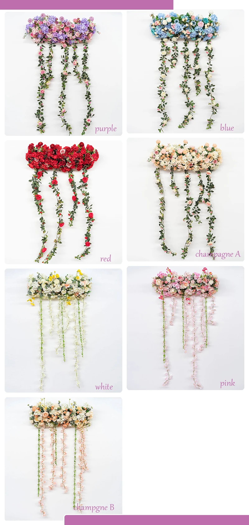 JAROWN Artificial Rose Flower Row Floral Arch Decor Wedding Main Table Decoration Wedding Background Wall Props Sztuczne Kwiaty (121)