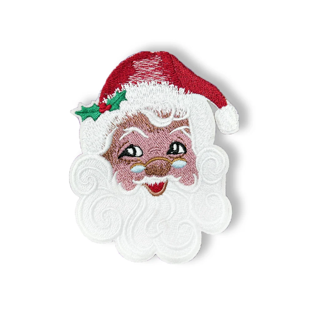 Christmas Santa Embroidered Iron On Applique Patch