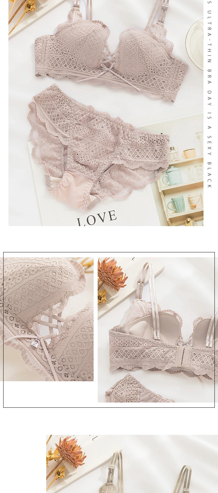 Roseheart, женские модные комплекты нижнего белья красного и зеленого цвета, беспроводные кружевные хлопковые трусики, бюстгальтеры с пуш-ап эффектом, комплекты нижнего белья A B, сексуальные