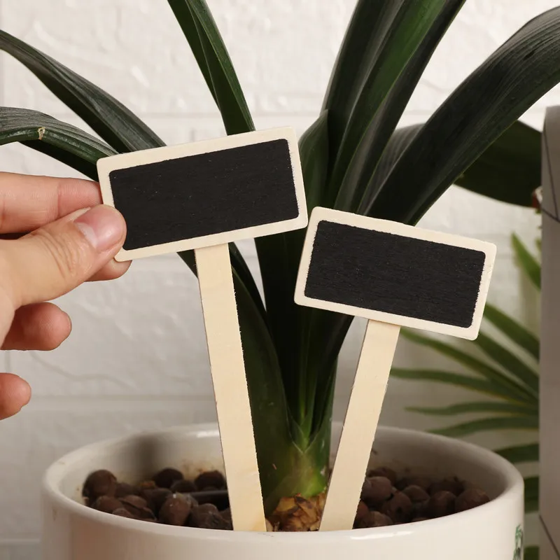 Mini Wooden Chalkboard Signs Garden Flowers Plant Tag House Decorations