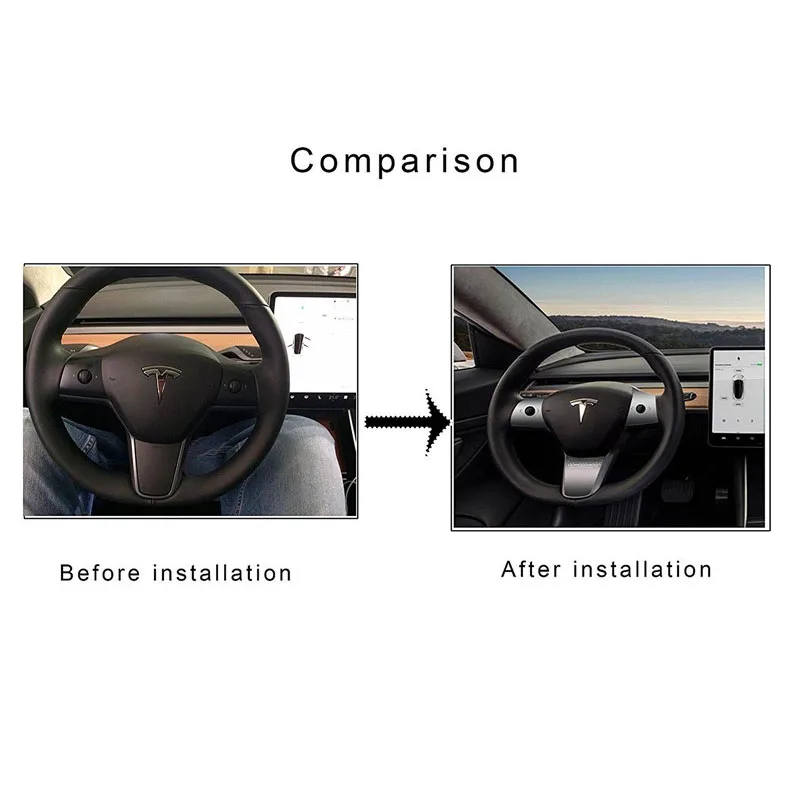 Sliver Stainless Steel Wheel Steering Panel Cover For Tesla Model 3 18 19