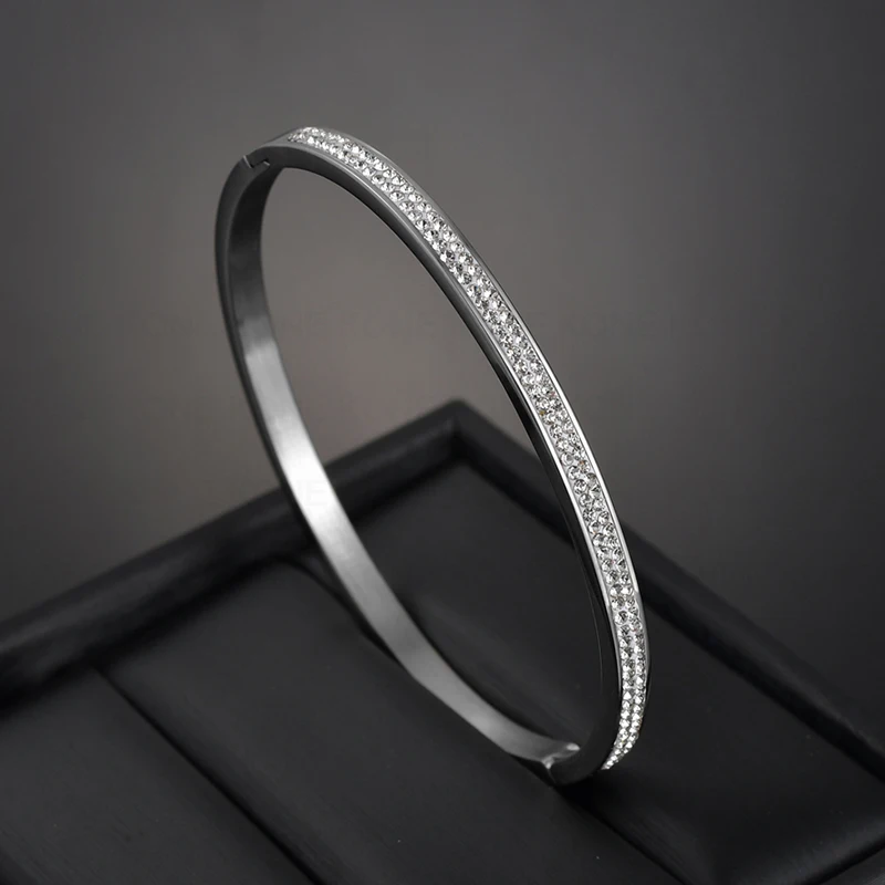 UZone бренд один ряд кубического циркония браслет для женщин роскошный кристалл манжеты браслеты подарок на день рождения лучшие ювелирные изделия дружбы Pulsera