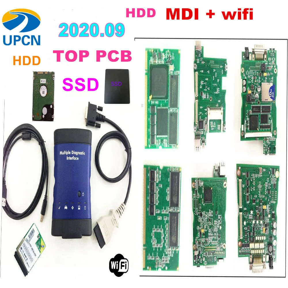 Диагностический инструмент для автомобилей качество A + MDI 1/2020.09 WIFI 2020 09 SSD / HDD GM и