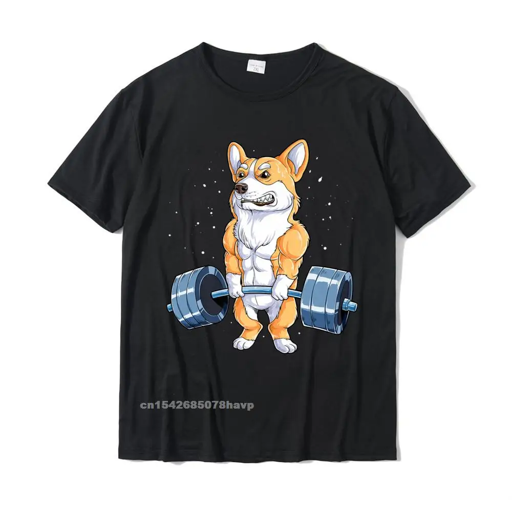 2021 Popular Printed Summer T Shirt O-Neck 100% Cotton Men Tops Shirts Short Sleeve Summer/Fall Summer T Shirt Corgi Weightlifting Funny Deadlift Men Fitness Gym Workout Premium T-Shirt__2232.Corgi Weightlifting Funny Deadlift Men Fitness Gym Workout Premium T-Shirt  2232 black.