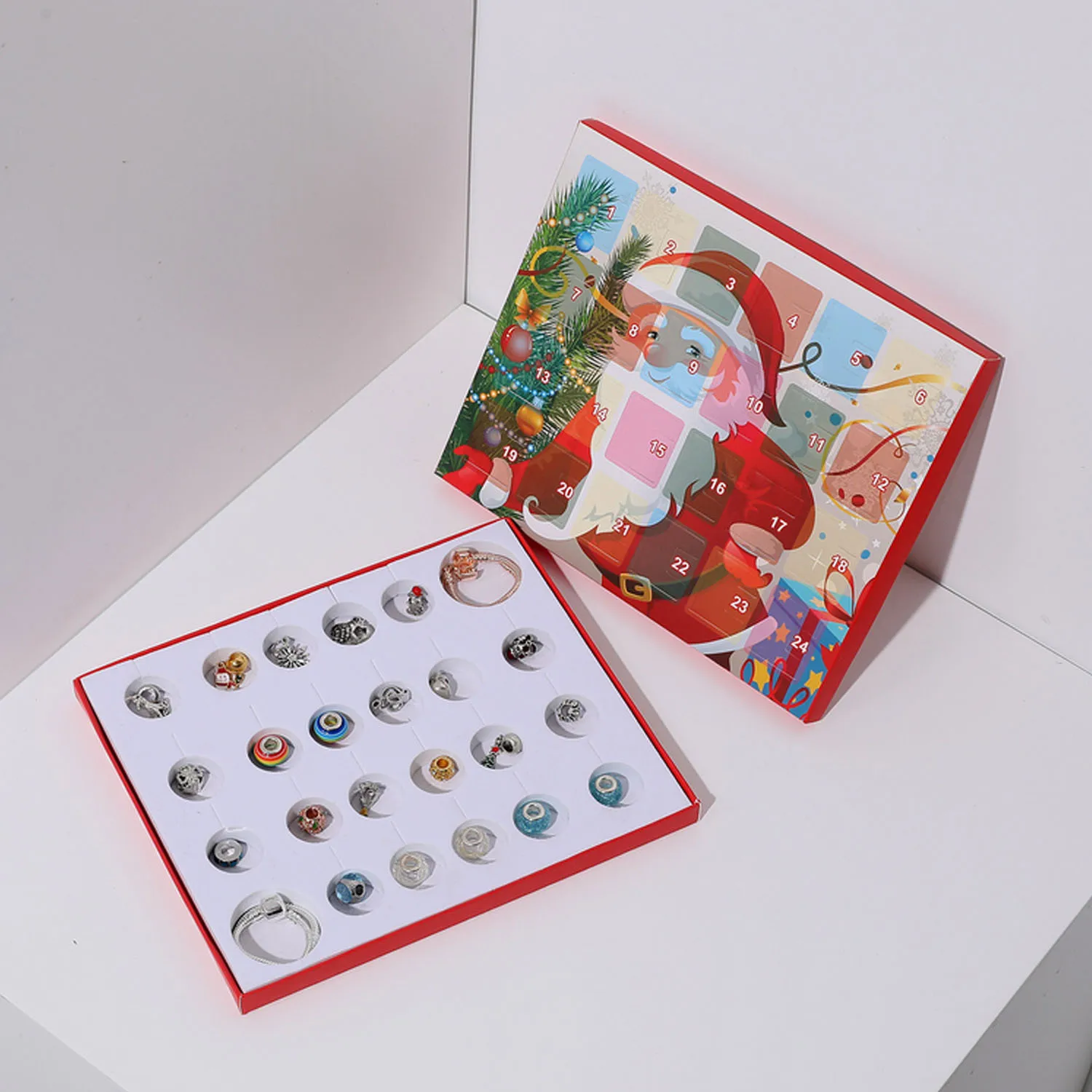 

Behogar Cute Christmas Advent Countdown Calendar DIY 24 Days Charms Bracelet Beads Set Surprise Box for Girls Kids Xmas Gifts