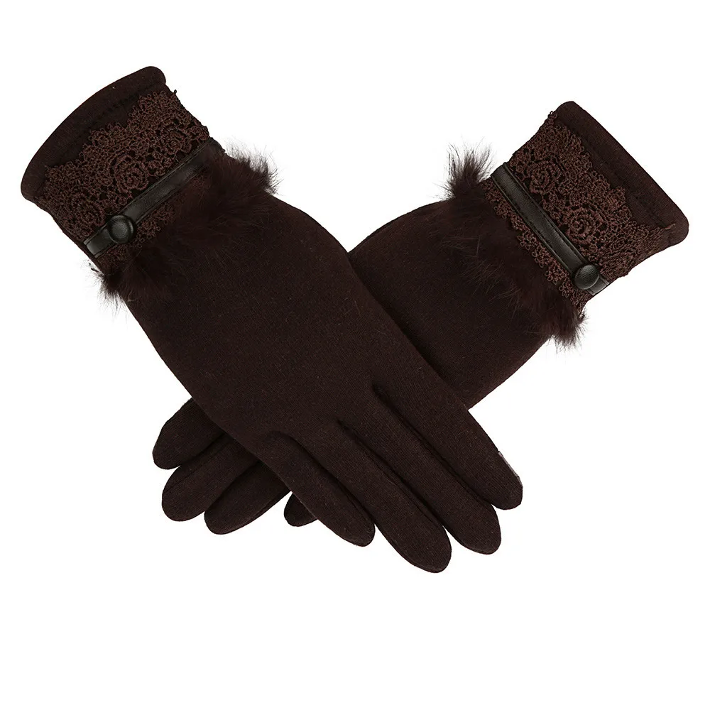 Женские кашемировые перчатки для вождения, зимние, новогодние, сохраняющие тепло, тактические перчатки на весь палец, перчатки для сенсорного экрана, Guantes Invierno Mujer - Цвет: F