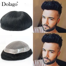 Тонкие моно 8x10 Toupees прочные шиньоны кружева тонкие ПУ заменить мужчин t система для мужчин Dolago натуральные волосы remy прямые человеческие волосы