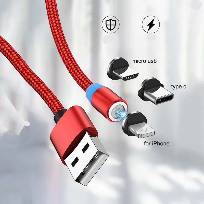 UGI 3A 360 ° Магнитный кабель Micro usb type C для быстрой зарядки, магнитное зарядное устройство USB C для samsung huawei P20 Xiaomi iphone 5 6 7 X