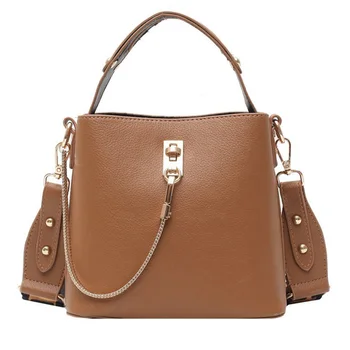

Designer Personality Chain Solid Female Bucket Bag Crossbody Easy Matching Large Capacity Exquisite Shoulder Bags for Women 2020