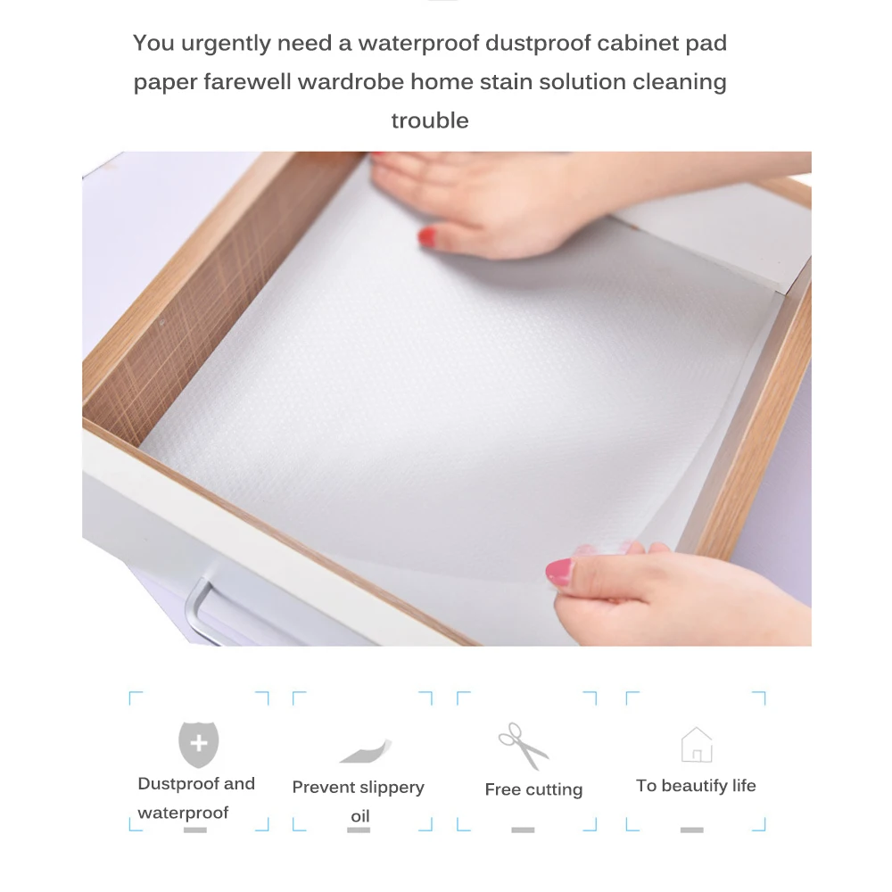 

Transparent EVA Waterproof Oilproof Shelf Cover Mat Drawer Liner Cabinet Anti-Slipping Table Non Adhesive Kitchen Cupboard Liner