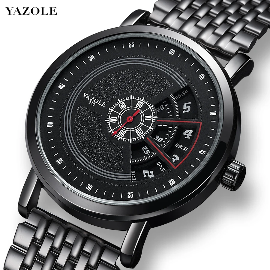 YAZOLE новый дизайн мужские часы полые Relogio Hombre Reloj креативные кварцевые ремешок из