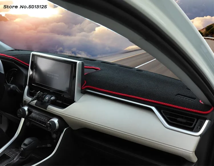 Автомобильный коврик для приборной панели с левым и правым приводом, Накладка для защиты от солнца, приборная панель для Toyota RAV4 RAV-4 - Название цвета: Red Side