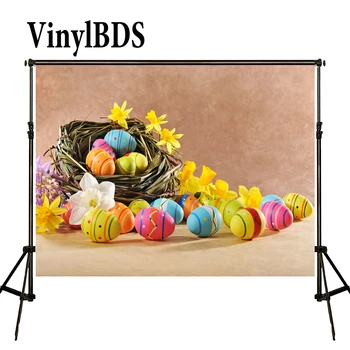 

VinylBDS Photography Backdrops 5x7ft Easter Basket Huevos De Pascua Photo Easter Eggs Decor for Children Photos Shooting Studio