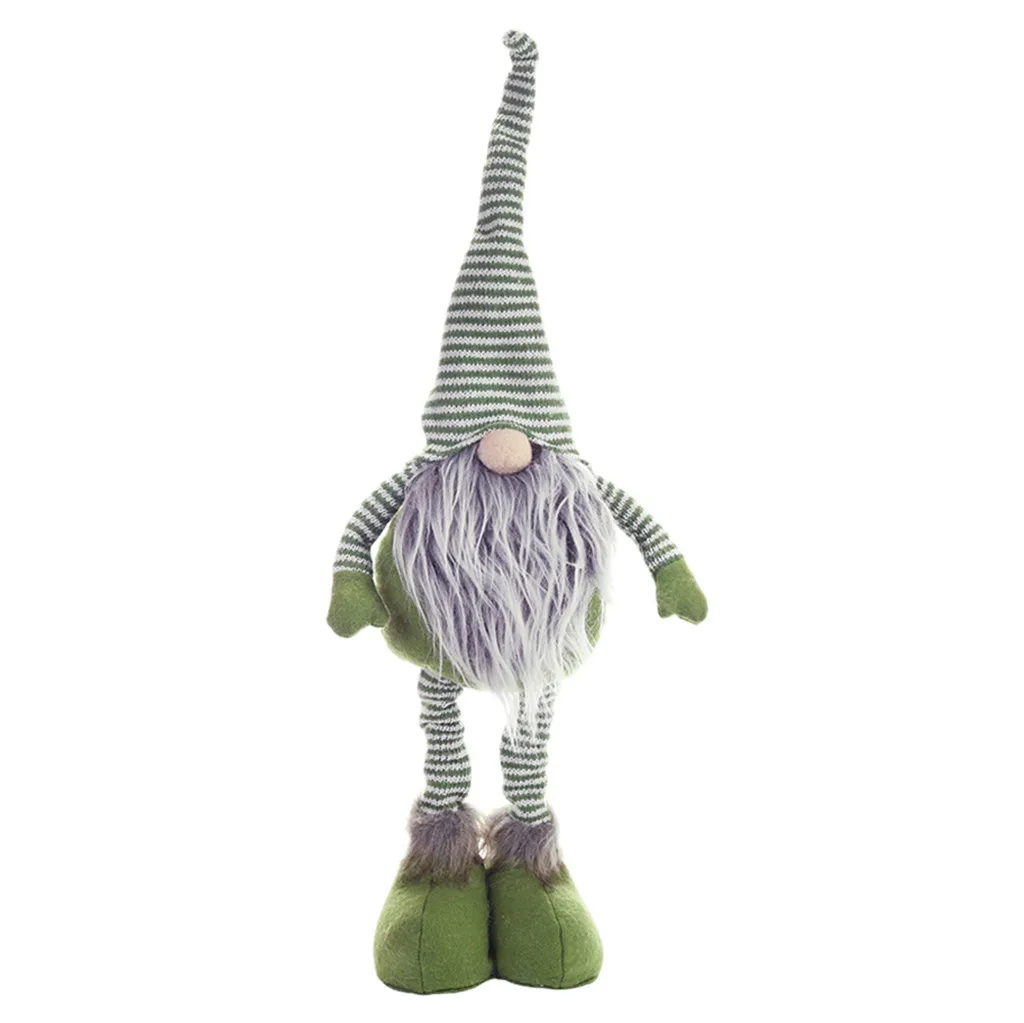 40# Рождество длинные ноги шведский Санта гном Плюшевые Куклы Орнамент Ручной Работы игрушечные эльфы праздничные вечерние украшения для дома детский подарок - Цвет: Green