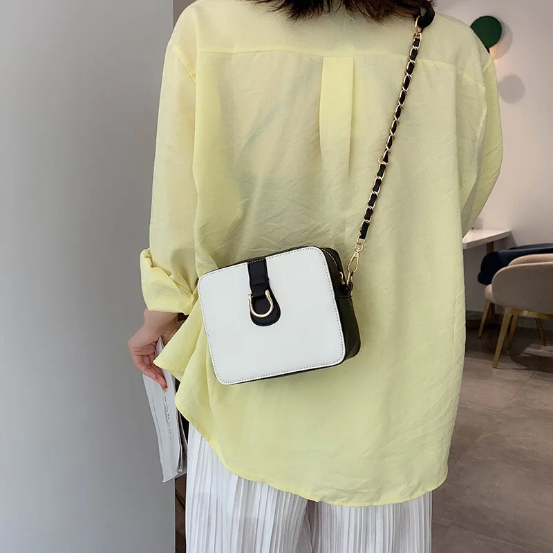 

Bag Women's Korean-style Versatile Shoulder Bag Simple Solid Color Square Sling Bag Chain Shoulder Bag