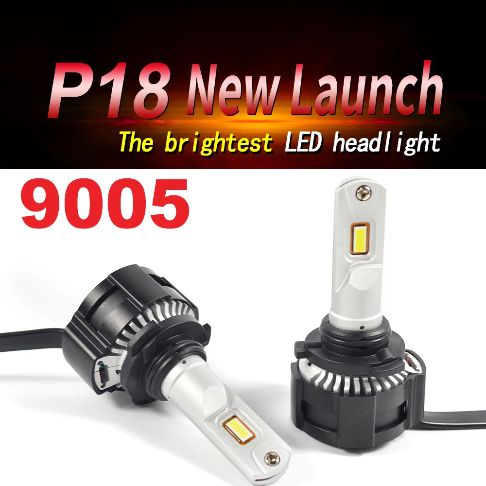

1 Set 9005 HB3 P18 Car LED Headlight High Power Super Bright 0.15MM Cutting Line Focus Beam Turbo Fan Fog Bulbs 104W 18000LM