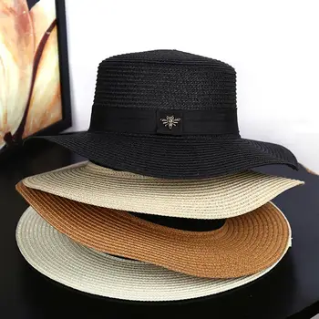 

Braided Bee Beach Straw Panama Bucket Hats Woman Womens Dome Adult Hip Hop Fishing Hats Reversible For Women Bob Outdoor Caps
