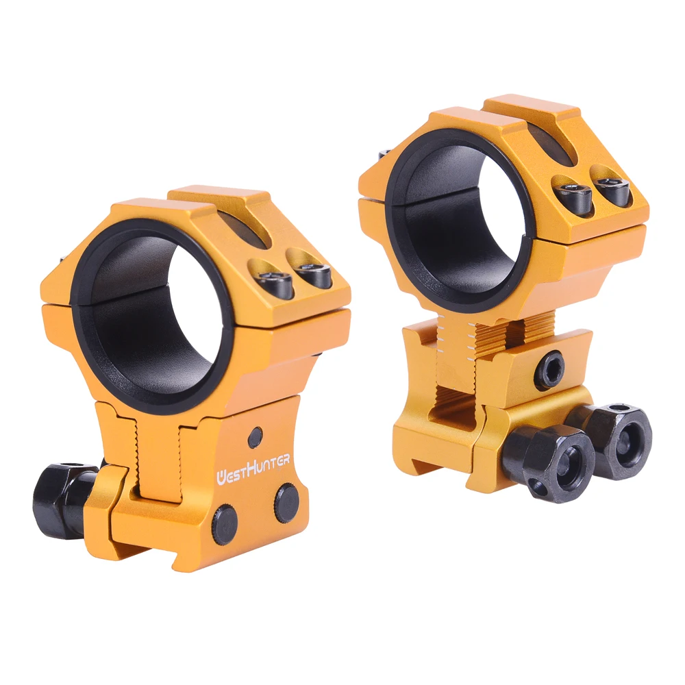 WESTHUNTER Adjustable Profile Raise Dovetail Mounts Precision 11mm Rails CNC 30mm/25.4mm High Profile Hunting Rifle Scope Rings