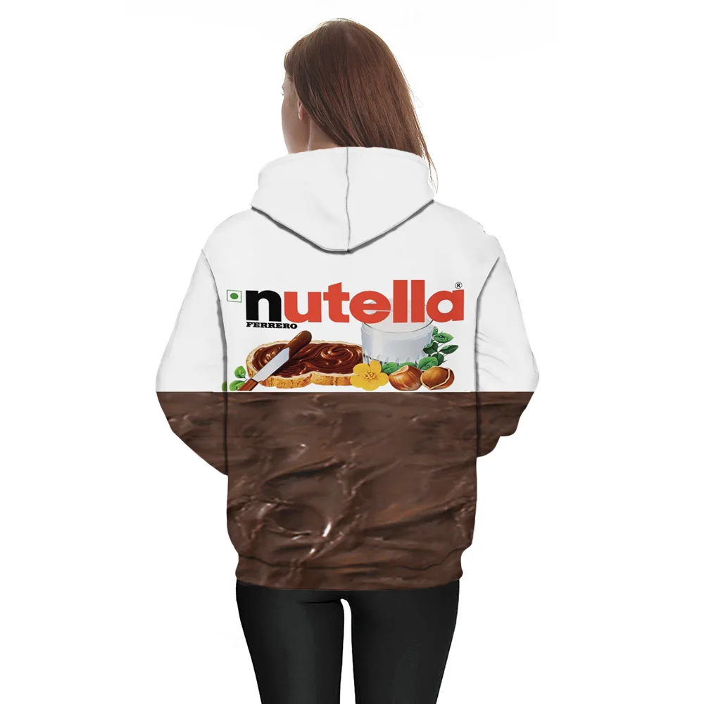 Дизайн Модная толстовка с капюшоном для женщин/мужчин 3D толстовки с капюшоном Nutella пародия забавная жизнь как еда Шоколадный Соус