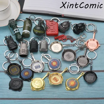 

Game PUBG Keychain Cosplay Props Alloy Level 3 Helmet Armor Plane Pan Model Keyring PLAYERUNKNOWNS BATTLEGROUNDS Christmas