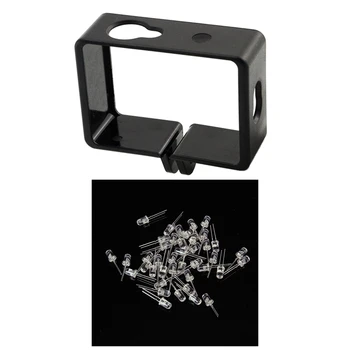 

50 x 5mm RGB LED Light Emission Diode with Protective Housing Side Border Frame Case Black